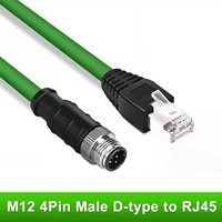 Connecteur RJ45 codé M12 8P, câble de jonction, prise mâle/femelle étanche, conducteur en cuivre pur, gaine en PVC hautement flexible, code B/C/D/X