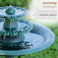 Fontaine à oiseaux moderne à 3 niveaux en métal pour l'extérieur, les jardins, les patios, les cours, les terrasses, pour canaris, pigeons, perroquets, cailles, perruches