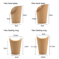 Tasses à frites jetables 12oz 14oz 16oz avec logo personnalisé Tasses à emporter pour restauration rapide Tasses à café pour crème glacée Tasses à charcuterie