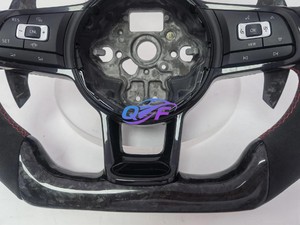 Volante Deportivo Personalizado de Fibra de Carbono con Luces LED y Levas de Cambio para VW - Volkswagen Serie MK5 <span class=keywords><strong>Golf</strong></span> GTI <span class=keywords><strong>R32</strong></span> Passat R36 Polo - Product Image 3
