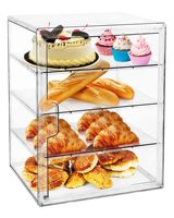 Vitrine de boulangerie en acrylique à 4 niveaux, boîte de rangement transparente pour pain pour comptoir de cuisine