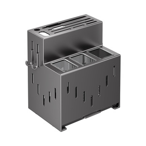 Portacuchillos de cocina de acero inoxidable, rectangular, multifuncional, para encimera, con diseño colgante para utensilios - Product Image 2