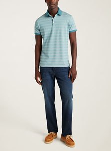 Nuovo arrivo <span class=keywords><strong>Polo</strong></span> da uomo in Pique a righe elasticizzate in maglia con polsini a costine - Product Image 3