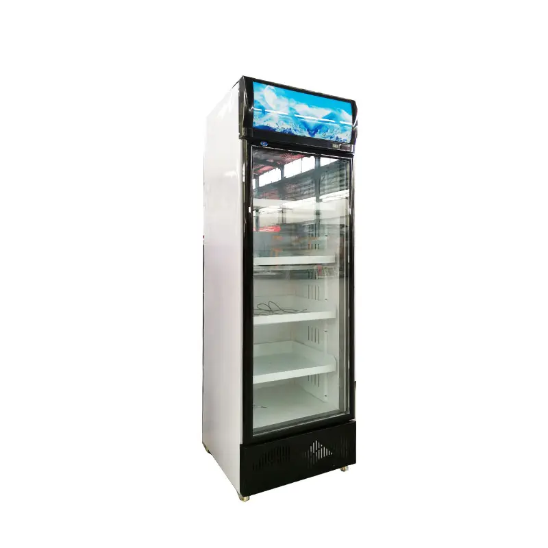 Большой объем бар холодильник вертикальный напиток стеклянная дверь холодильник pepsi дисплей охладитель