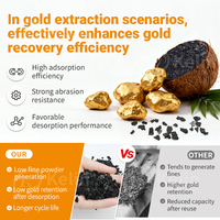 Charbon actif de coque de noix de coco de qualité supérieure pour la récupération de l'or, processus CIP CIL, charbon actif granulaire à haute dureté