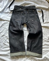 Pantalon en jean pour hommes avec boucle arrière personnalisée coupe droite ample et détendue pantalon en jean japonais original à fond de cloche vintage