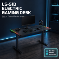 Bureau de jeu électrique AOR à moteur unique, réglable en hauteur, pour PC, 3 préréglages de mémoire, anti-collision, capacité 70 kg, vente en gros usine