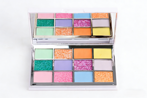 Plastic 12 Colorful Matte Duochrome <strong>Highly</strong> Pigmented Soft Creamy Easy to Wear Glitter Shimmer <strong>Rainbow</strong> Bright Powder Eye <strong>Shadow</strong> - Product Image 3