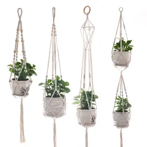 Macrame Hanging Planter Basket Indoor and Outdoor 3 Tier Hanging Crochet Plants Holder Ideal for House Plants and Flower Pots