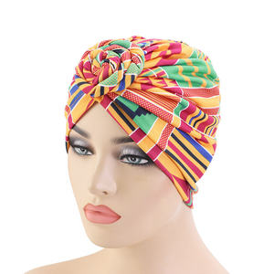 Style ethnique bohème fleur imprimé femmes noué coton Turban bandeau <span class=keywords><strong>chimiothérapie</strong></span> chapeau Bonnet Hijabs Bandanas - Product Image 6