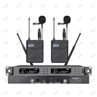 Micrófono Inalámbrico Profesional 2 en 1 con Reverberación para Karaoke, Frecuencia UHF, 2*100 Canales, Alcance de 50-80M, Micrófono Dinámico