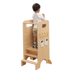 Enfant en bas âge enfant aide pliable Double Montessori convertible enfant en bas âge vêtements pour femmes <span class=keywords><strong>tour</strong></span> d'apprentissage pour comptoir de <span class=keywords><strong>cuisine</strong></span> avec toboggan - Product Image 1