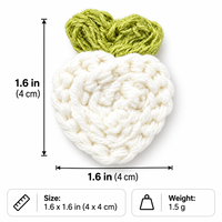 Applique fraise au crochet blanche, patch tricoté fait main pour pinces à cheveux, vêtements, sacs, artisanat DIY, couture, décoration, accessoire mignon de 1,6 pouce