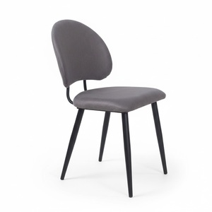 Ensemble de table à manger extensible moderne en verre avec 4 chaises en velours orange rouille et pieds en métal blanc, mobilier de cuisine de luxe pour la maison et les cafés - Product Image 4