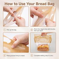 Sac à pain en plastique à soufflet inférieur avec fermeture à huit côtés et conception anti-humidité pour l'emballage du pain et des gâteaux