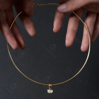 Collier minimaliste Gemnel en argent 925, fin et simple, pour tous les jours, à superposer, pièce essentielle pour un look décontracté ou affirmé