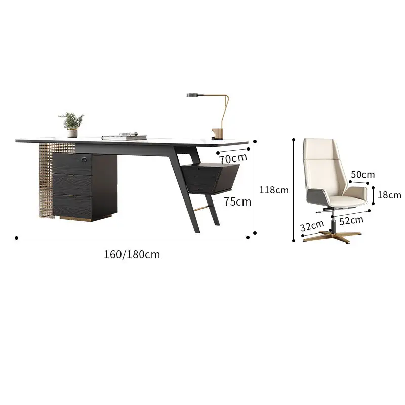 Итальянская легкая роскошная мебель для Кабинета постмодерн книжный шкаф офисный стол для кабинета и стул комбинированный стол каменная тарелка стол