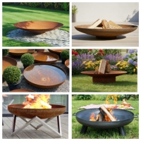 Nouvelle conception moderne, grande brasero en acier corten pour jardin, chauffage extérieur
