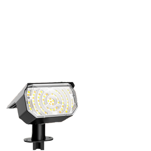 AUDERWIN Lot de 2 projecteurs solaires extérieurs modernes étanches IP67 <span class=keywords><strong>avec</strong></span> <span class=keywords><strong>télécommande</strong></span>, 60 modes LED pour jardin/cour/allée - Product Image 1