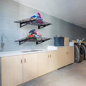 عبوة <span class=keywords><strong>2</strong></span> × 1 قدم مثبّت على الجدار للخدمة الشاقة ، أرفف تخزين عائمة بسعة تحميل <span class=keywords><strong>4</strong></span> أرفف سوداء - Product Image 2