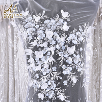 Vente directe d'usine mariée dentelle broderie haute qualité dentelle florale tissu perle Tulle tissu mariée dentelle tissu