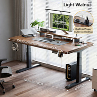 Bureau d'ordinateur moderne et durable avec hauteur réglable, élévateur électrique, montage facile, design ergonomique, résistant à l'eau