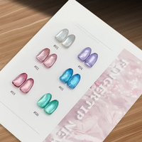 Vente chaude Personnalisé Haute Qualité Acrylique Cat Eye Ongles 10pcs Réutilisable LED Presse Ongles Gelée Colle pour DIY Applications En Gros