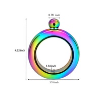 Termos Gelang Stainless Steel, Kualitas Tinggi 3.5Oz, Termos Pinggul Portabel Bulat untuk Wanita