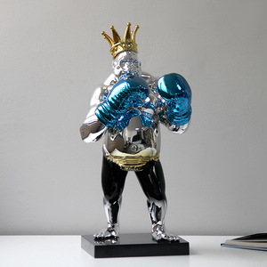 Colección de Esculturas 3D de <span class=keywords><strong>Zapatos</strong></span> Cromados, Boxeo, Kong, <span class=keywords><strong>Gorila</strong></span>, Artesanía de Resina, Bolsa de Dinero, Pato Donald, Escultura Pop Art - Product Image 5