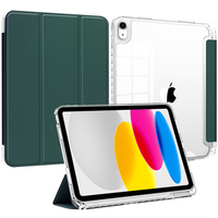 Coque arrière rigide en acrylique PC avec support pour stylet pour iPad Mini 6 8,3 pouces, étui en cuir PU transparent pliable en trois parties