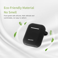 Étui en silicone durable, écologique, antichoc, anti-perte et anti-poussière pour Pro/Max avec crochet portable - Noir/Vert fluorescent