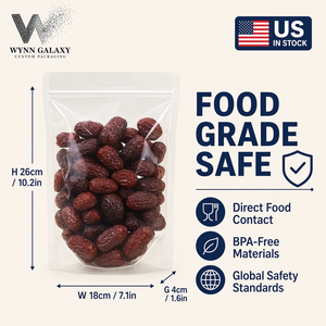 US Custom Printed BOPP Stand up Pouch 18*26*4cm 7.1*10.2*1.6in <b>Zip</b> <b>Lock</b> Resealable Digital Printing Rice Nut Coffee Snack - Product Image 4