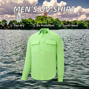 Men's Long Sleeve UV Fishing <b>Shirt</b> Quick Dry Cooling Button Down Collar Casual Outdoor <b>Hiking</b> - Product Image 2
