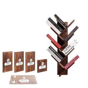 Étagère murale simple en bois, rectangulaire, en bois massif, réglable, pour organiser les livres et les articles divers - Product Image 1
