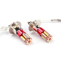 JR AUTOGIFT Luz Antiniebla LED Súper Brillante H3 H1 3014 57SMD 3W 12V-24V para Automóvil, Luz de Circulación Diurna Blanca, Ámbar, Amarilla, Roja, Azul