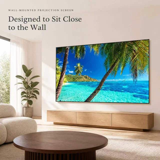HENGMU Custom 72 150 Inch Long Throw Fresnel ALR 16:9 Projection Screen 4K Ultra HD Anti Light for Home Theater