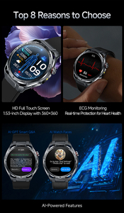 Montre connectée Health ECG ET474, appel SOS d'<span class=keywords><strong>urgence</strong></span>, appels Bluetooth, surveillance de la fréquence cardiaque, du sommeil et du corps, suivi de la forme physique et du sport. - Product Image 5