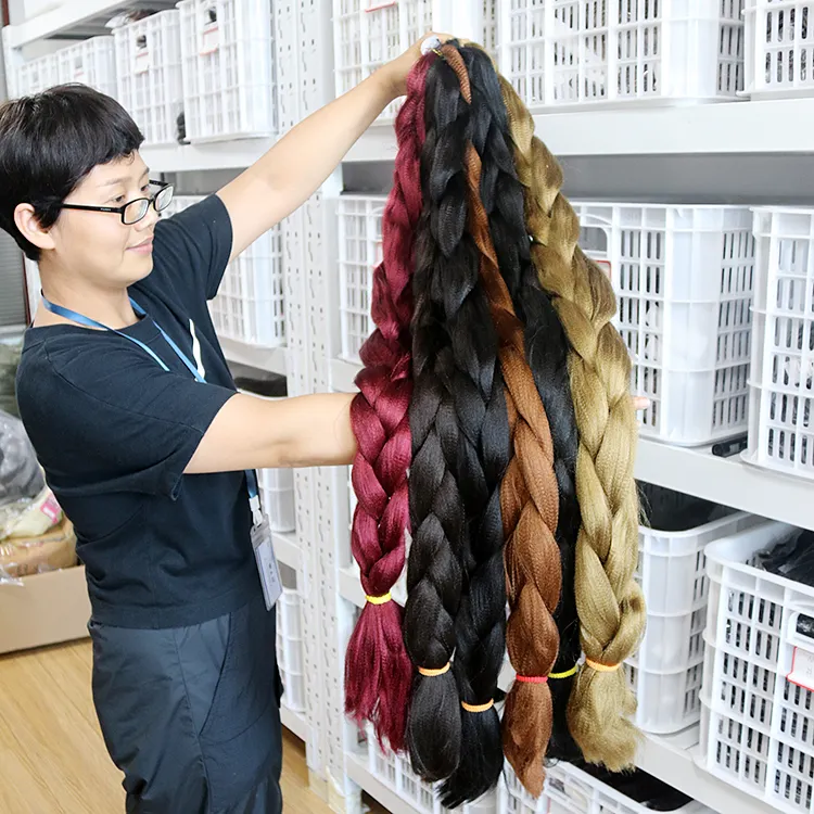 100% Kanekalon cabello trenzado 41 pulgadas 82 165G Ultra trenzas Afrelle fibra sintética extensión de cabello fibra japonesa al por mayor