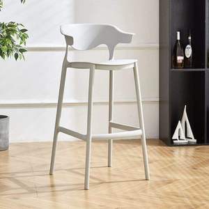 Modern Luxury Fixed Height Bar Stool, Enclosed Curved Backrest, Sturdy <b>Frame</b>, Ideal for Cafés, Bars and Restaurants - Product Image 2