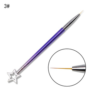Lot de 3 pinceaux liner en nylon à manche métallique pour nail art, stylos de peinture pour gel et vernis à ongles, pour le dessin de lignes et les motifs étoiles - Product Image 4