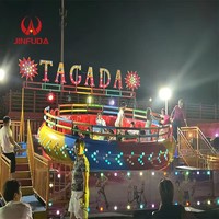 Manège de parc d'attractions extérieur avec sièges rotatifs et excitants Crazy Disco Tagada, équipement de fête foraine et de carnaval