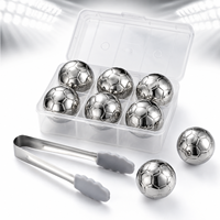 Glaçons réutilisables en acier inoxydable 304 poli miroir, en forme de ballon de football, écologiques, pour bars sportifs, fêtes, vin et bière