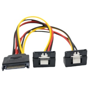 SATA <b>Power</b> <b>Cable</b> 15 <b>Pin</b> Male To <b>2</b> Female Hard Drive Data <b>Power</b> Connector Copper Core Injection Molding - Product Image 1