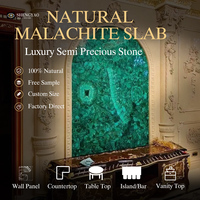 Matériaux décoratifs haut de gamme sur mesure, dalle de malachite verte semi-précieuse pour les projets de panneaux muraux et de meubles