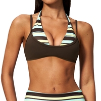 Aangepaste contrast polkadot patroon zachte stof reversibele snel drogende laag ingebouwde bh eco-vriendelijke fitness yoga top