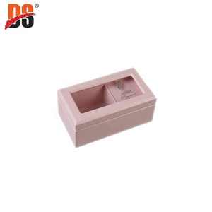 Customized Transparent Window Matt Wooden Rectangle <b>Gift</b> Packaging Pink Silk Screen Logo <b>Small</b> Music <b>Box</b> DSJ-1012 Model - Product Image 1