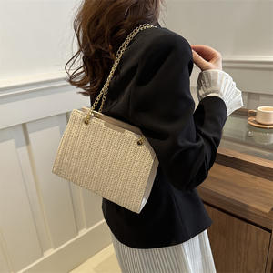 กระเป๋าโท้ทฟางสำหรับผู้หญิง, แฟชั่นและสไตล์ลำลองความจุขนาดใหญ่กระเป๋าสะพายไหล่ใบเดียว - Product Image 2