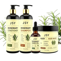 Kit de Soins Capillaires au Romarin et à la Biotine avec Shampoing, Après-Shampoing, Huile Capillaire et Conditionneur Intense pour des Cheveux Doux et Faciles à Coiffer Marque Privée