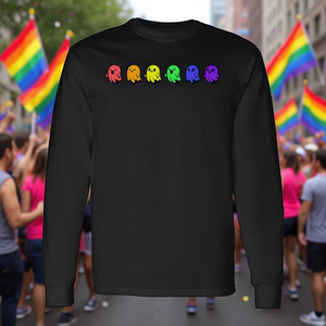 Camiseta Promocional de Manga Larga con Gráfico de Arcoíris Fantasma - Product Image 3