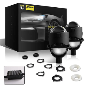 通用3英寸双发光二极管透镜200W H4高/低光束发光二极管前照灯灯泡6000K投影仪透镜汽车摩托车反射二极管芯片 - Product Image 1